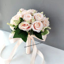 Bridal bouquet for bridesmaid, white silk flowers,