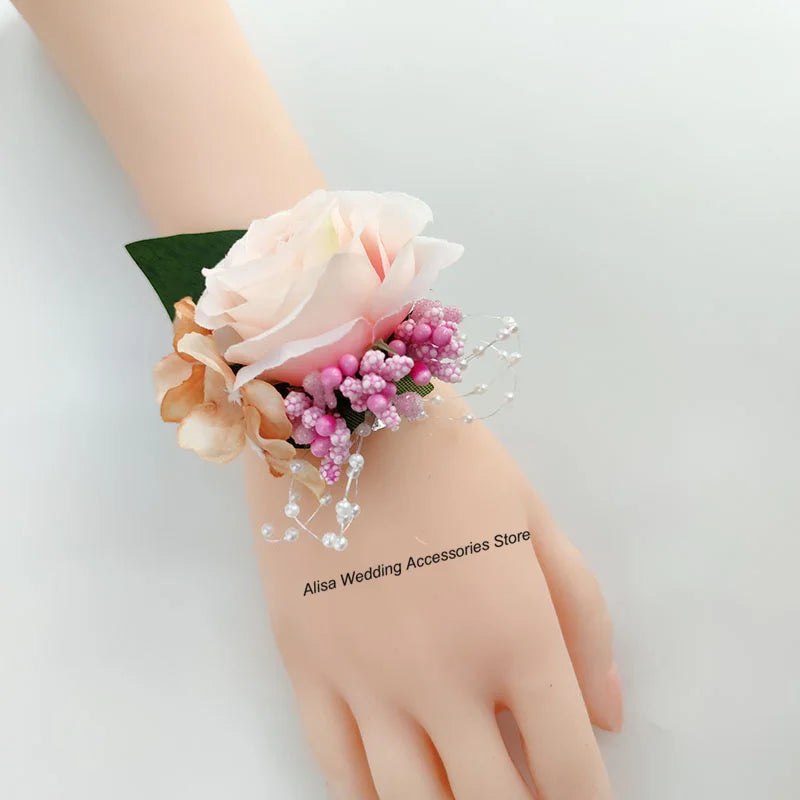 Bridal bouquet for bridesmaid, white silk flowers,