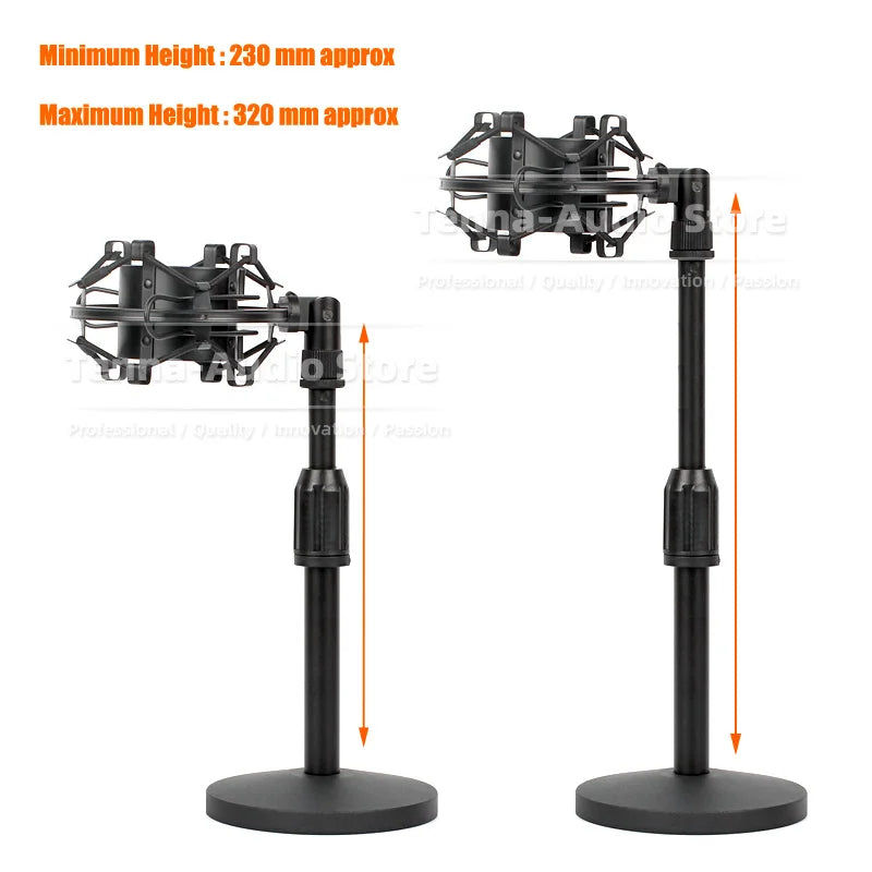 Desktop Suspension Microphone Stand + Shock Mount Holder Shockproof Mic Clip For Heil Sound PR 30 40 PR30 PR40 BG PR781 PR 781