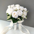 Bridal bouquet for bridesmaid, white silk flowers,