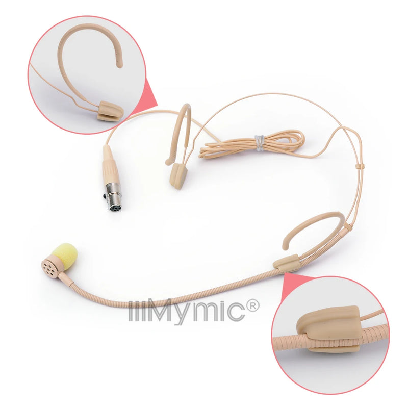 Top Quality Singing Headset Mic Unidirectional Headworn Microphone For Sennheiser Shure AKG Wireless System 3.5mm 4pin 3pin Jack