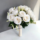 Bridal bouquet for bridesmaid, white silk flowers,