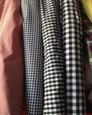 Cotton Plaid Fabric By The Meter for Sewing Shirts Clothing Dresses Tablecloth Coats Black White Red Soft Breathable Comfortable