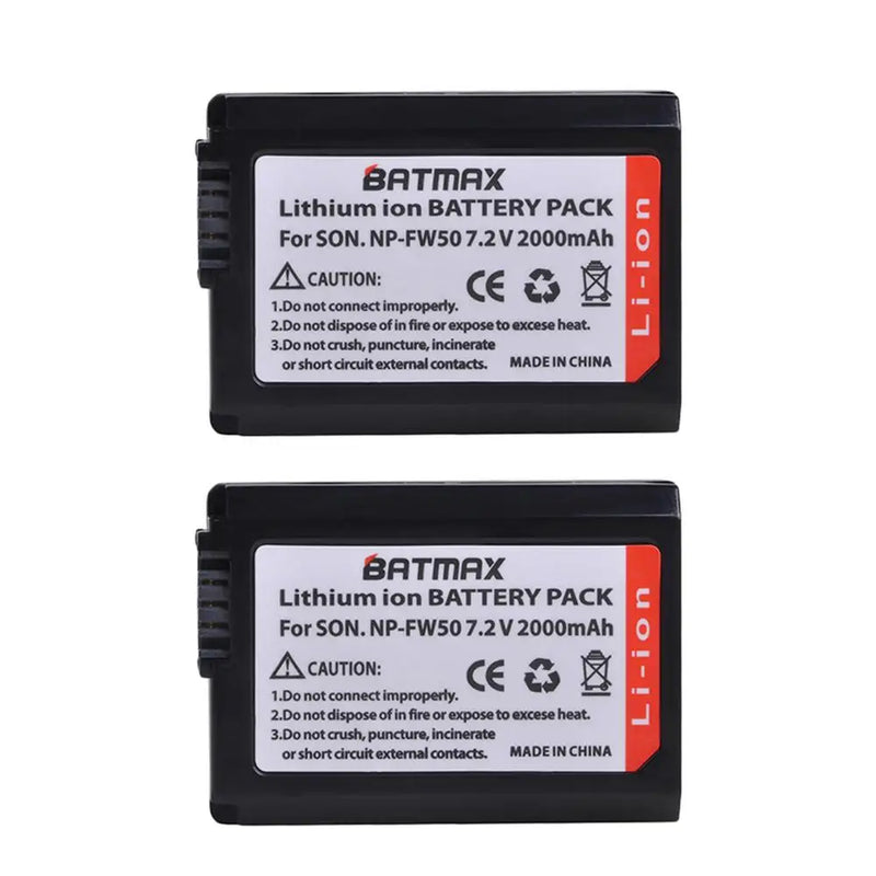 Dual Charger for Sony A6000 A6400 A6300 A6500 A7 A7II A7RII A7SII A7S A7S2 A7R. - 4X 2000mAh NP-FW50 NP FW50 Battery + LED USB