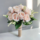 Bridal bouquet for bridesmaid, white silk flowers,