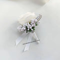 Bridal bouquet for bridesmaid, white silk flowers,