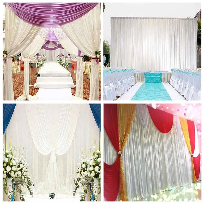 White silk curtains for window decoration, weddings, ceremonies,
