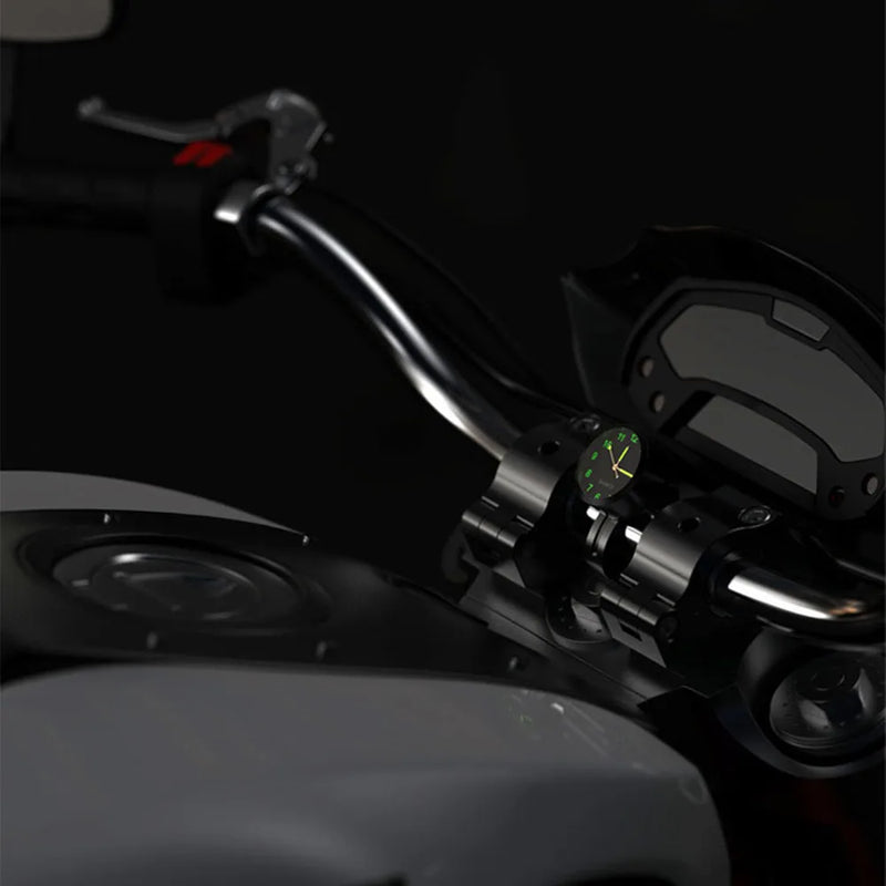 7/8" Motorcycle Handlebar Schedule Bike Hand Grip Bar Mount Aluminum Alloy Dial Clock Waterproof for Scooter Bicycle Motor ATV