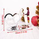 Personalized Engagement Table Stand with Heart Frame, Acrylic Mirror with Custom Names