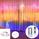 LED Rainbow Icicle Curtain String Lights for Bedroom Wall Background