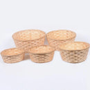 Bamboo Woven Bread Basket Fruit Vegetables Egg Storage Basketry Snacks Container