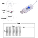 LED Rainbow Icicle Curtain String Lights for Bedroom Wall Background