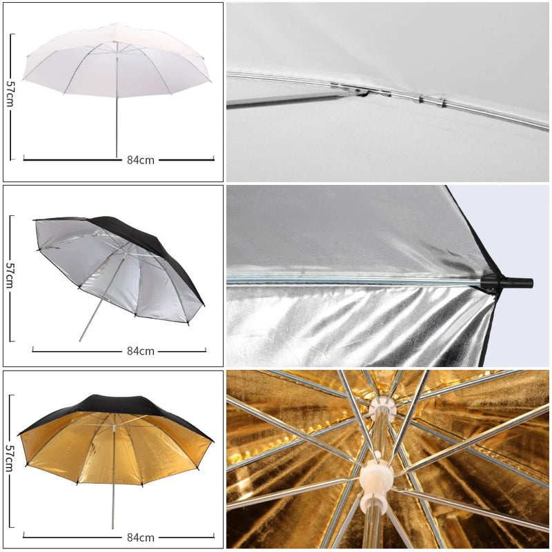 Photography Photo Studio Softbox Lighting Kit With Background Frame 3pcs Backdrops Tripod Stand Reflector Board 4Umbrella