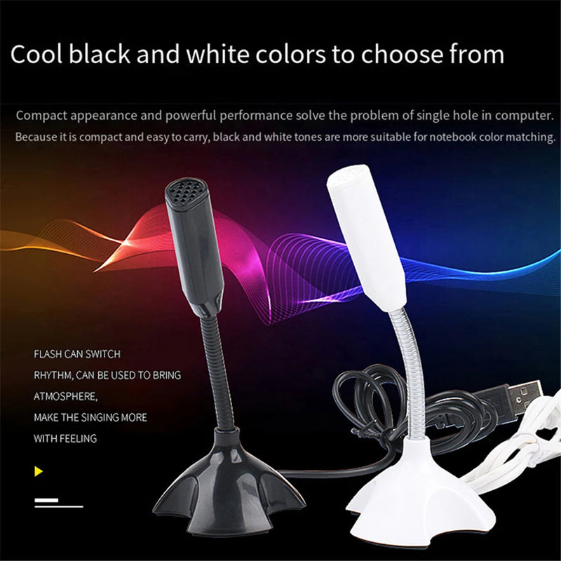 USB Microphone Computer Microphone KTV Voice Laptop Black White