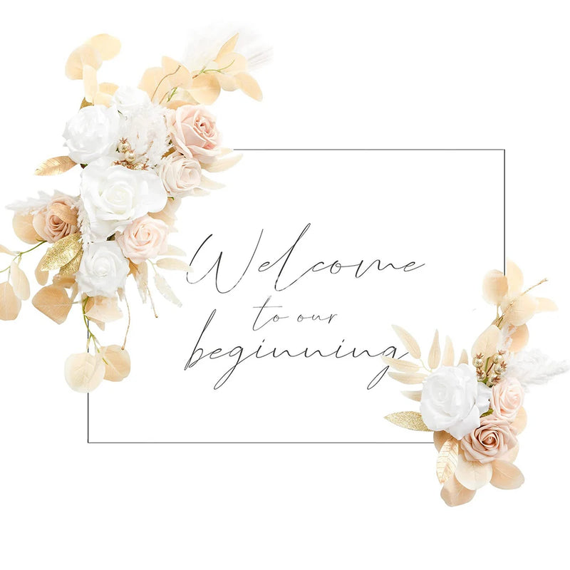 Yannew Artificial Flower Arch Kit for Wedding, Eucalyptus Garland.