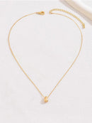 1pc Minimalist Style Niche Design Water Drop Beaded Stainless Steel 18K Gold Plated Necklace For Women Stacking Necklace Summer