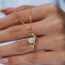 Luxury 100% Real 18k Gold Women's irregular clavicle chain pendant moissanite necklace