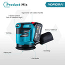 Electric Orbital Sander 125MM Cordless Grinding Sanding. Polishing Machine Woodworking Power Tool For Makita 18V Battery. - YOFIDRA