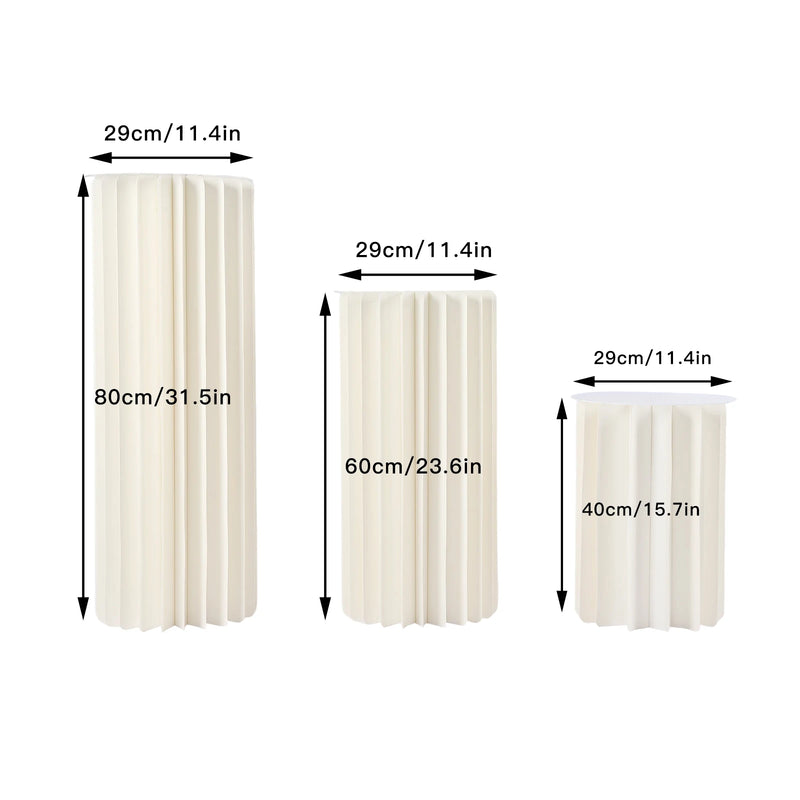 cylindrical centerpiece stands for party table decorations.