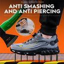 Rotating Button New Safety Shoes Men Anti-smash Anti-puncture Work Shoes
