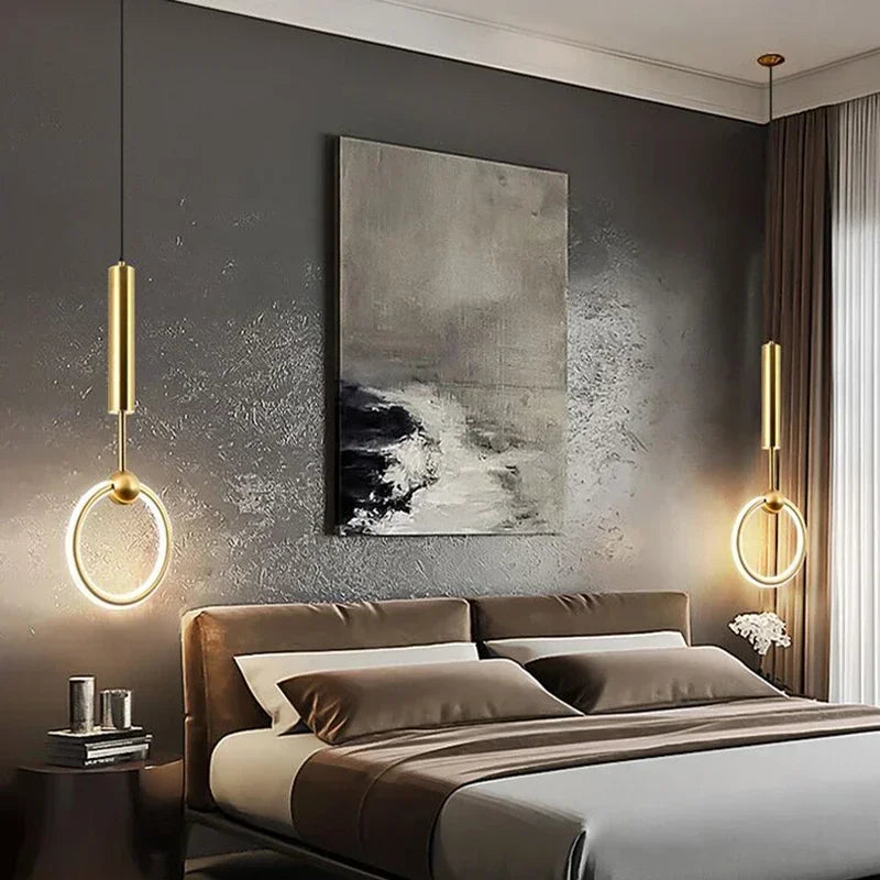 Pendant Lamp Bedroom Bedside Lamp Modern Minimalist Nordic Light Luxury Chandelier Restaurant TV Background Wall Chandelier