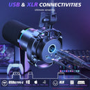 Dynamic Microphone XLR/USB Dual mode Dynamic Mic Podcast Mic with Maonolink Software and Gain Knob for Recording. - Maono PD200XS