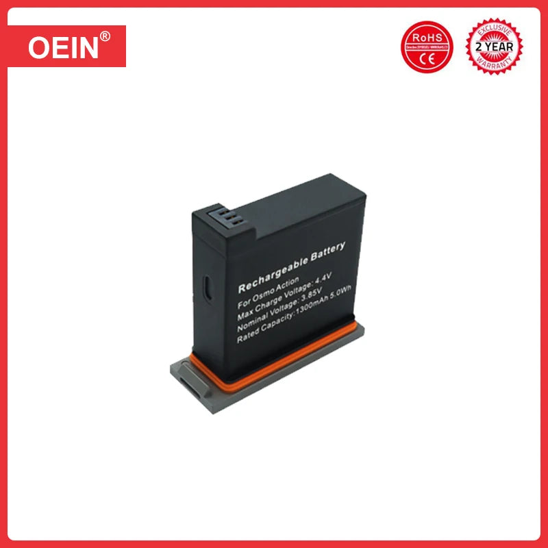 Batteries for DJI Osmo Action Camera Battery Channel USB Charger bateria For DJI Osmo Action Camera Accessories. - 1300mAh