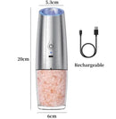 Electric Pepper Grinder Salt And Pepper Grinder USB Rechargeable Adjustable Coarseness Spice Mill With LED Light Kitchen Tool