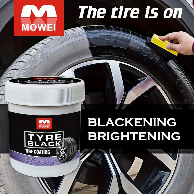 Tire Blackening Coating Wax - Hydrating Luster and Protection, Anti-Aging Tire Care Coating with Sponge Applicator