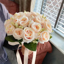 Bridal bouquet for bridesmaid, white silk flowers,
