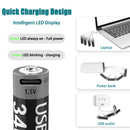 Type-C Rechargeable Lithium Battery for Camera Remote Control Smart Door Lock Microphone Mouse. - 3400mWh 1.5V AA USB