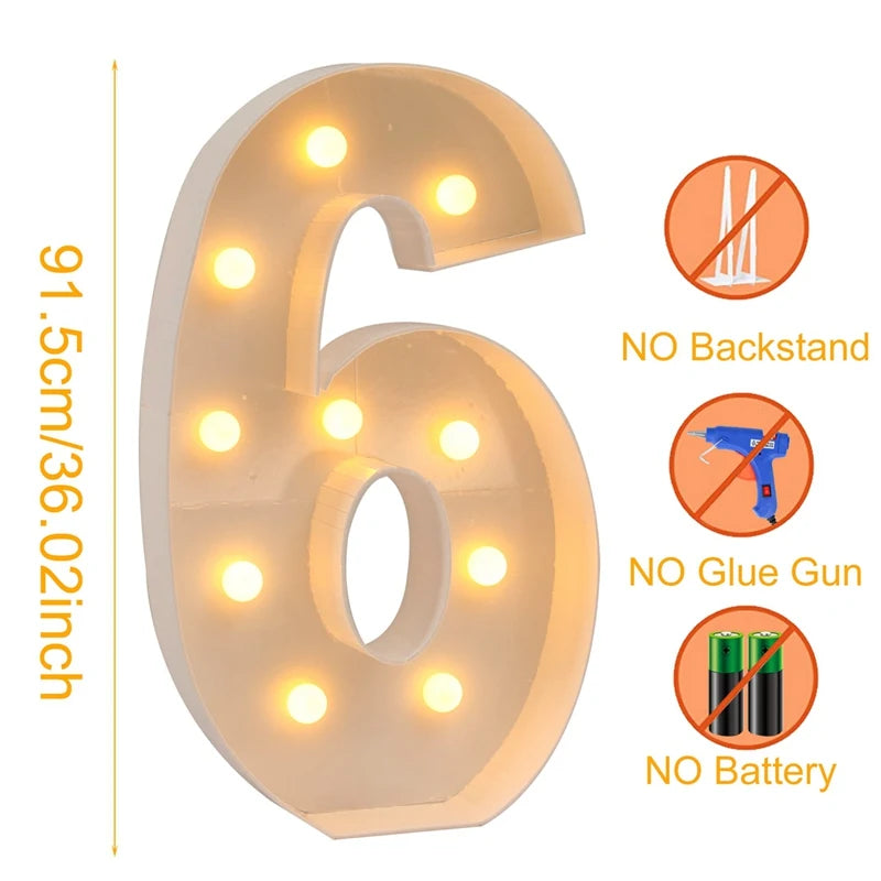 Giant LED Lighted Birthday Number Figure for Decoration