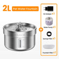 ROJECO Stainless Steel Pet Drinking Fountain Automatic Cat Water Fountain Smart Pet Water Dispenser for Dog Cat Drinking Supply