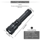 High Strong Power Led Flashlights 2000LM Tactical Torch with Display Light USB Charging Camping Fishing Emergency Zoom Lantern - BUY ABROAD NOW