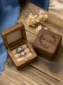 Wedding Ring Wooden Box Laser Engraving for wedding Ceremony Ring Bearer Ring Box Wedding band holder wedding supplies, mrs & mr