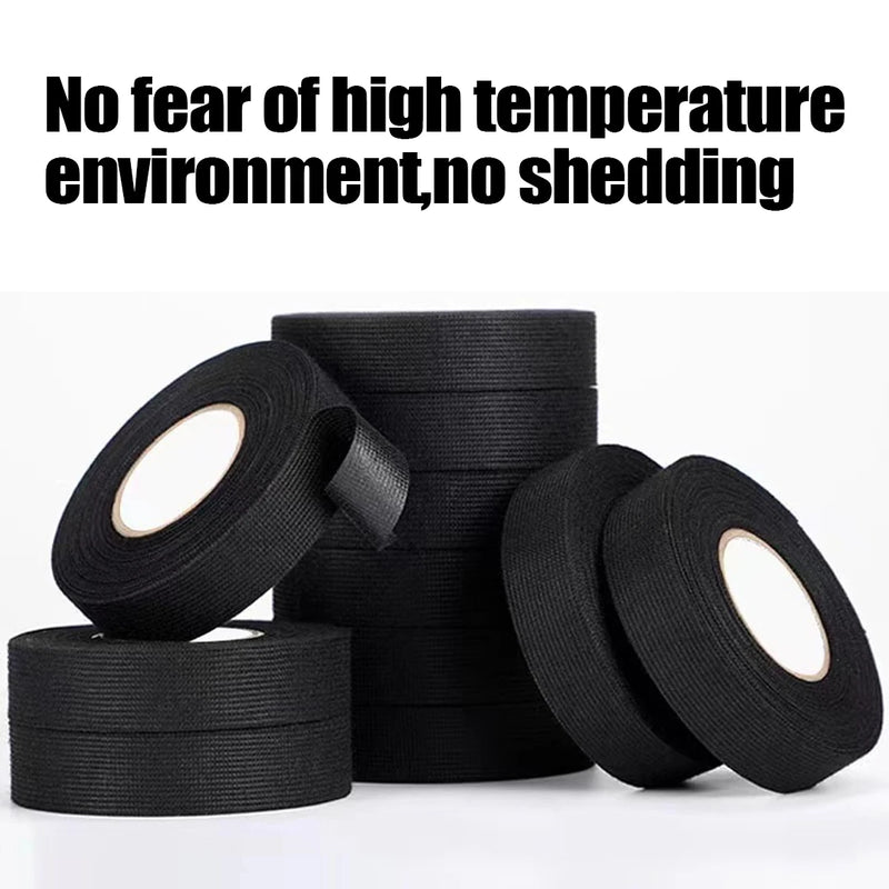 Electrical Tape Heat Resistant Harness Tape Adhesive Cloth Tape Waterproof Tape Insulating Automotive Fabric Cloth Tape 5Pcs