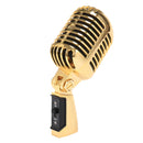 Professional Wired Vintage Classic Microphone Dynamic Vocal Mic Microphone for Live Performance Karaoke(Gold)