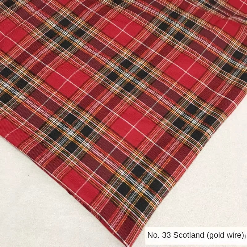 Plaid Fabric Christmas By Meter for Skirt Uniform Dresses Background Diy Sewing Scottish Style Cloth Soft Breathable Comfortable