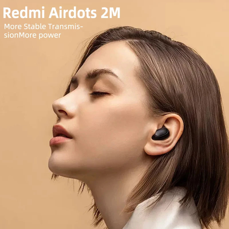 New i Airdots 2 Wireless Bluetooth Headset with Mic Earbuds Airdots 2 Fone Bluetooth Earphones Wireless Headphones. - Xiaomi Redm