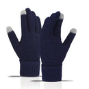 Winter Touch Screen Knitted Warm Glove Outdoor Anti Slip Cycling Driving Cold Proof Five Finger Glove Fashion Solid Glove Unisex