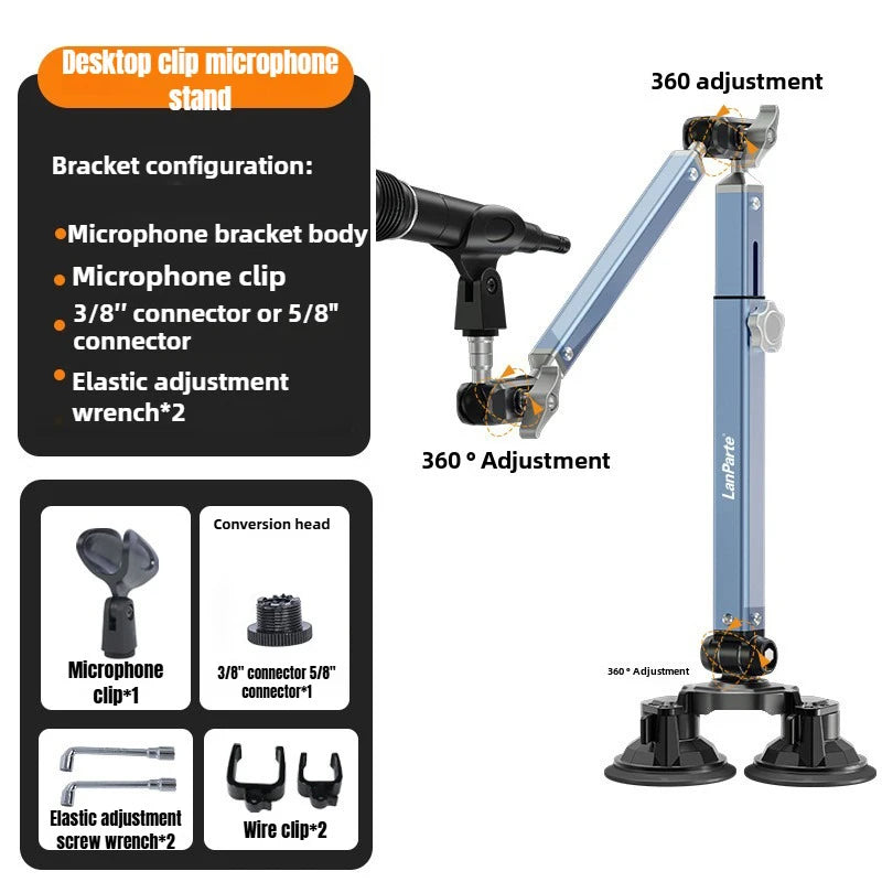 Mic Boom Arm Microphone Stand for Blue Yeti FIFINE AM8 K669B HyperX QuadCast SoloCast AT2020 Shure SM7B MV7 and Other Microphone