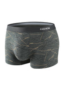 4pcs men's underwear, comfortable, soft and fashionable daily line print intimate boxer briefs, sporty and breathable boxers