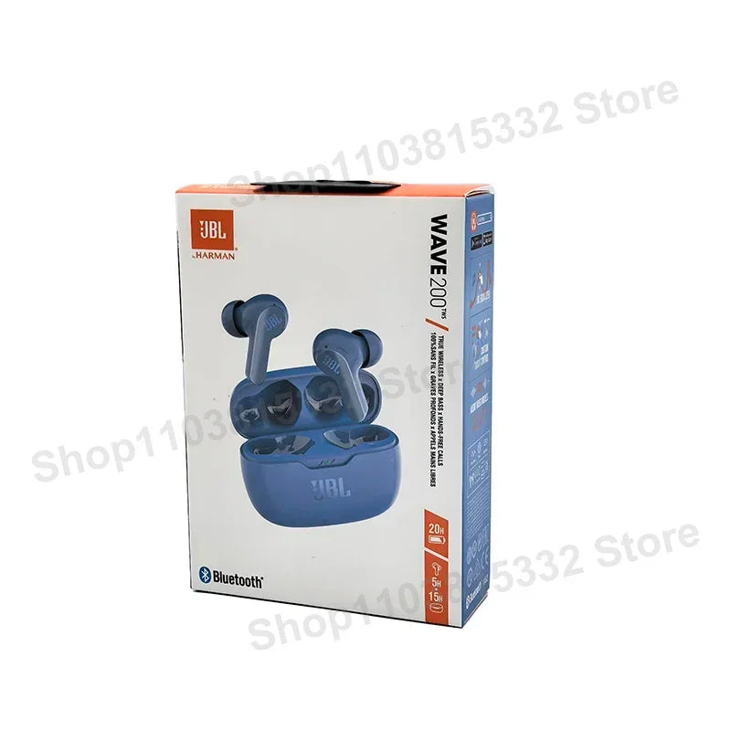 Wireless Earbuds True Headset JBL W200 TWS Bluetooth 5.0 Earphones Sports Headphones With Mic. - Original JBL Wave 200TWS