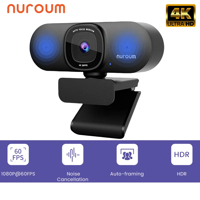 Plug And Play Computer Usb Web Camera Mini Webcam 2K For Pc Laptop With Microphone. - Nuroum V11 High Quality 1080p 60fps Full Hd