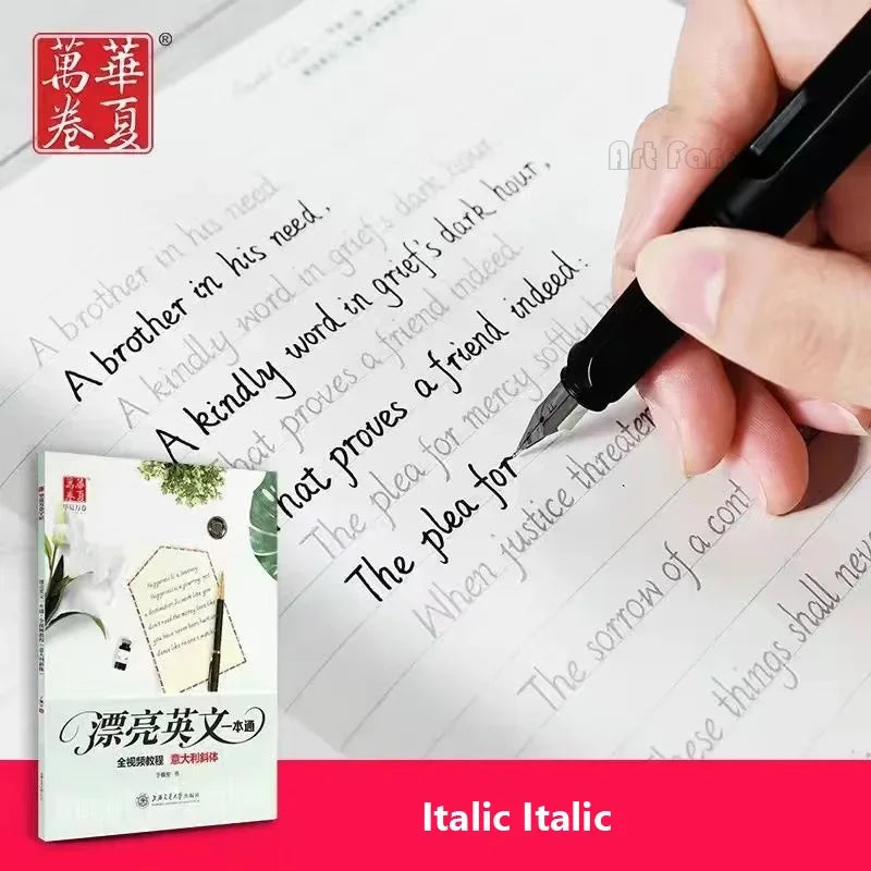 English Copybook for Calligraphy Books for Adult Word Handwriting Italian Italic Round Printitalian English Practice Book