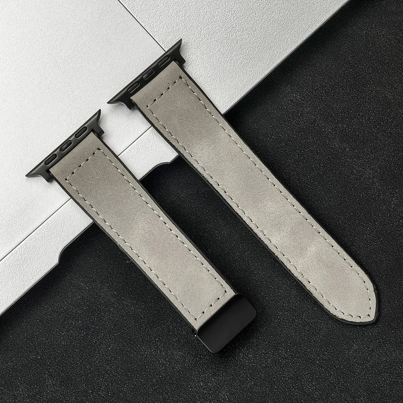 Silicone+Leather Strap For Apple Watch Band 49/44/42/45/38/40/41 Accessories Bracelet for iWatch Ultra Series 10 9 8 7 SE 6 5 4