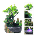 Led Lights Resin Rockery Flowing Water Fountain Lucky Feng Shui Wheel Office Desktop Ornaments With Nebulizer Home Decoration