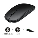 New Gaming Mouse Wireless Bluetooth Dual Mode Silent Rechargeable USB 2.4G DPI 1600 Optical Ergonomics Suitable for Laptops - BUY ABROAD NOW