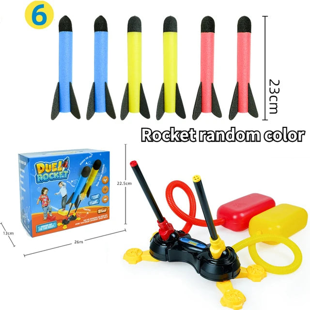Toy Rocket Launcher for kids Jump Toys Eva Foam Rocket Parent Child Interaction Sports Toy Outdoor Game Play Set for Kid Adult