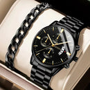 Men's stainless steel watch.